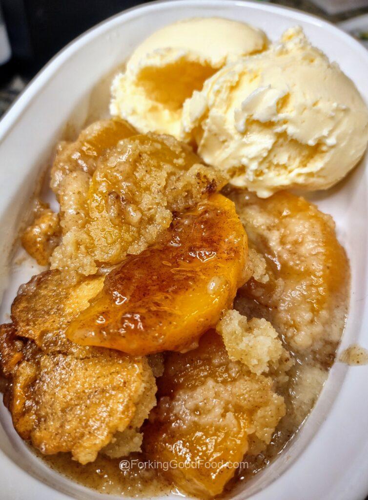 Peach Cobbler Made From Canned Peaches