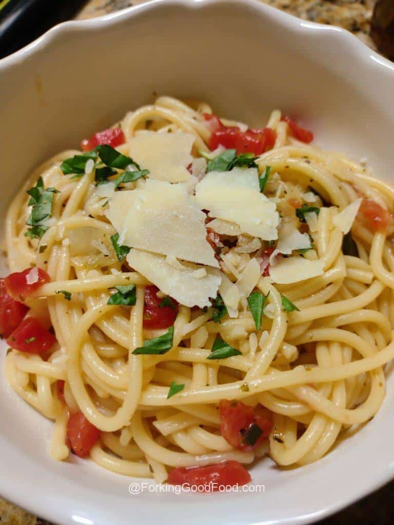 Bruschetta One Pot Pasta - Forking Good Food