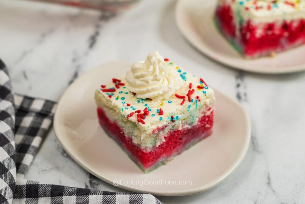 Red, White, and Blue Poke Cake 