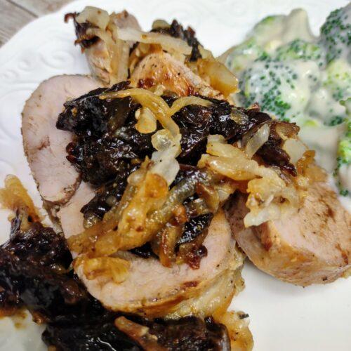 Roasted Pork Tenderloin with Prunes,roast pork fillet with prunes