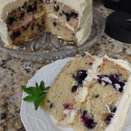 Blueberry Zucchini Cake with Lemon Buttercream, Lemon Blueberry Zucchini Cake
