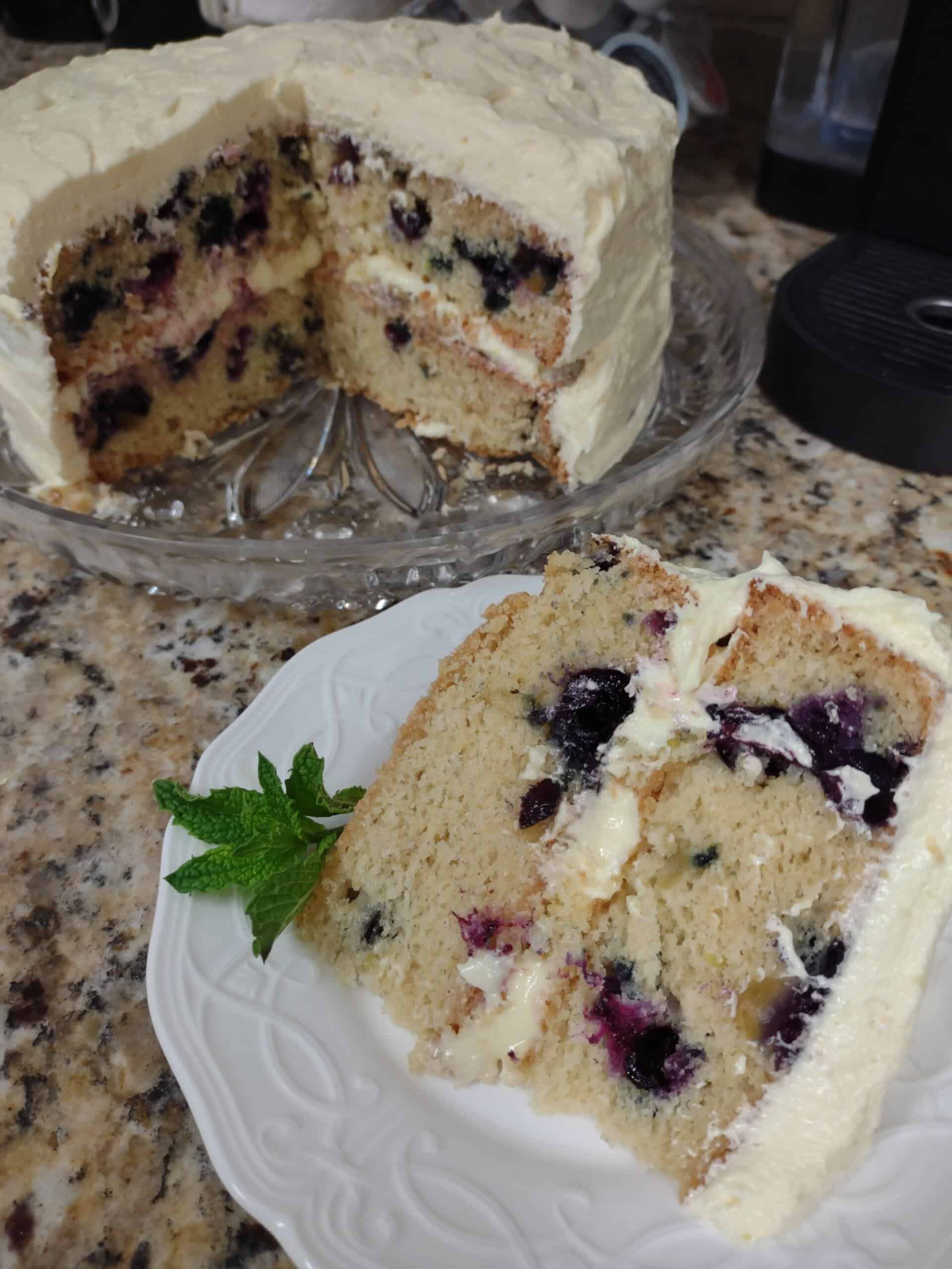 Blueberry Zucchini Cake with Lemon Buttercream, Lemon Blueberry Zucchini Cake