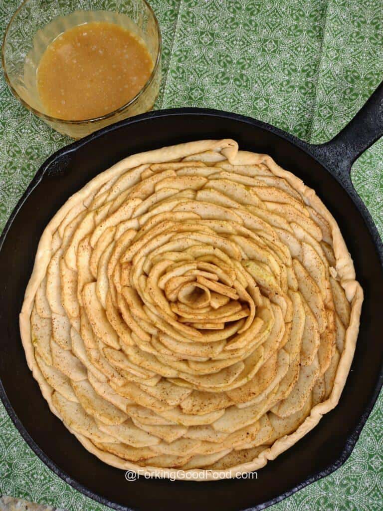 Caramel Apple Rose Tart - Forking Good Food