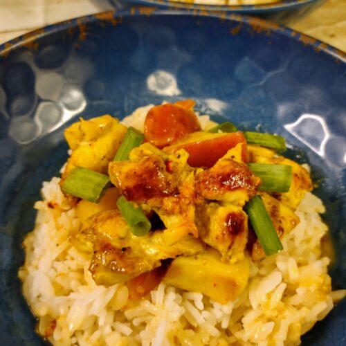 Grilled Peach Chicken Curry