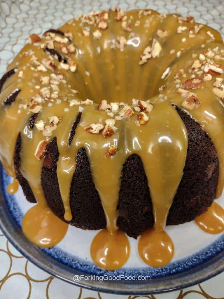 Guinness Chocolate Cake with Salted Caramel Turtle Topping