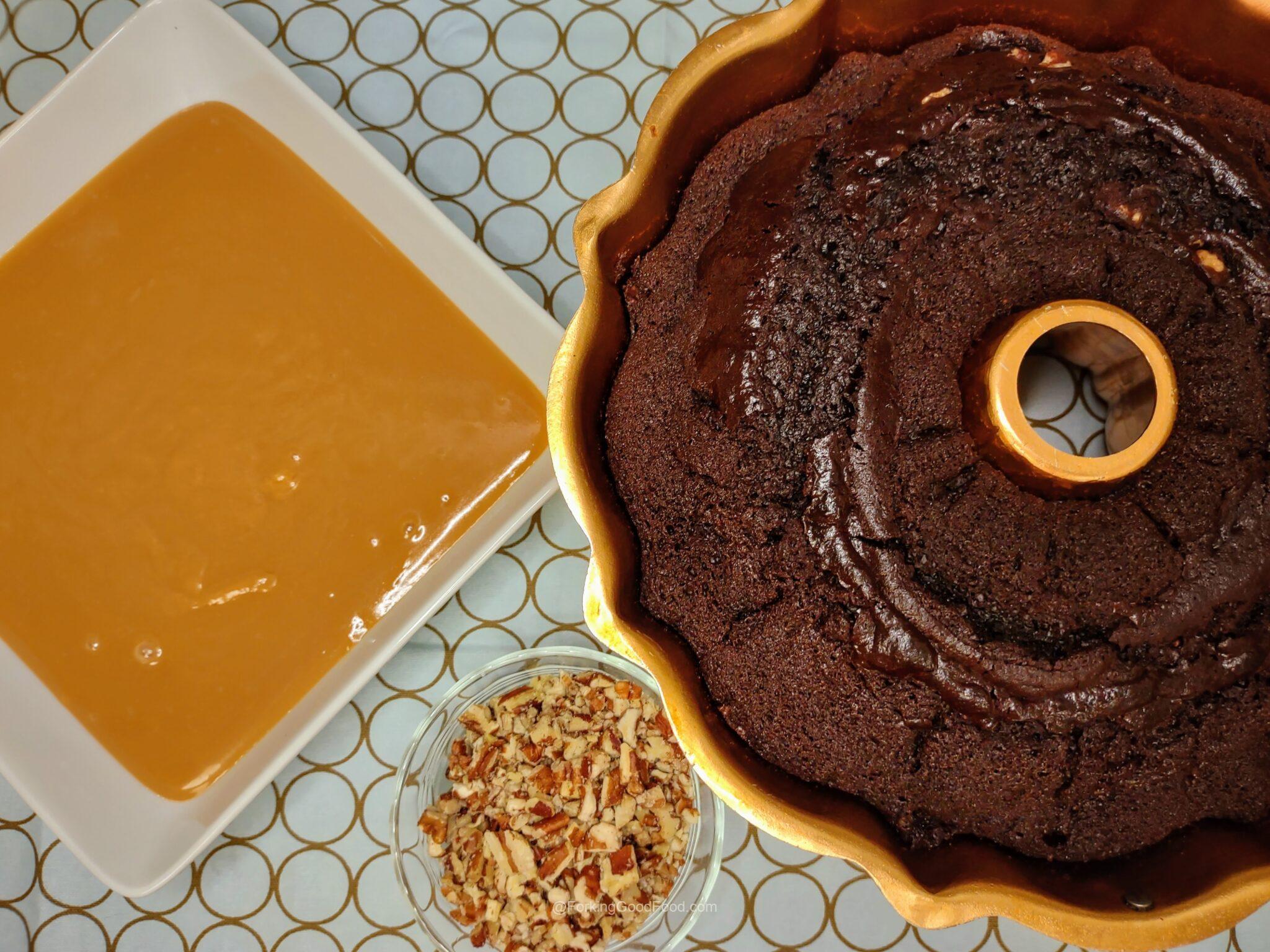 Best Guinness Chocolate Cake with Salted Caramel Turtle Topping