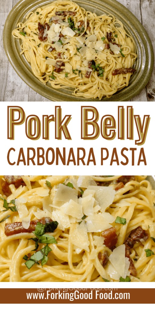 Pork Belly Carbonara Pasta pin