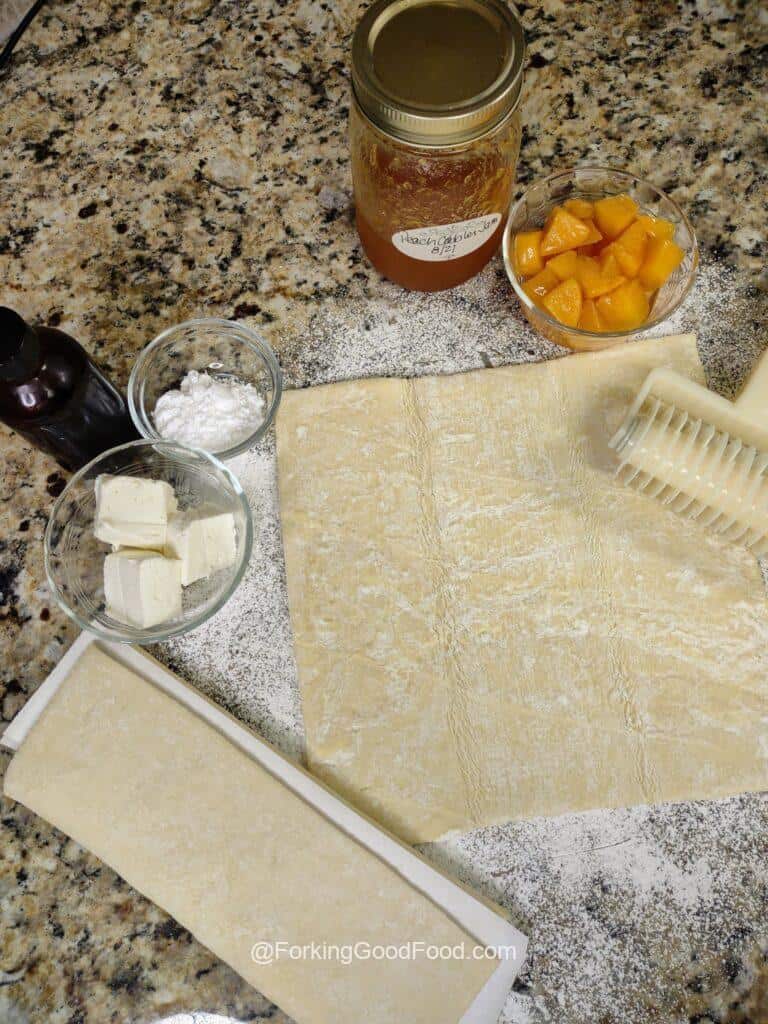 Peaches and Cream Lattice Puff Pastry