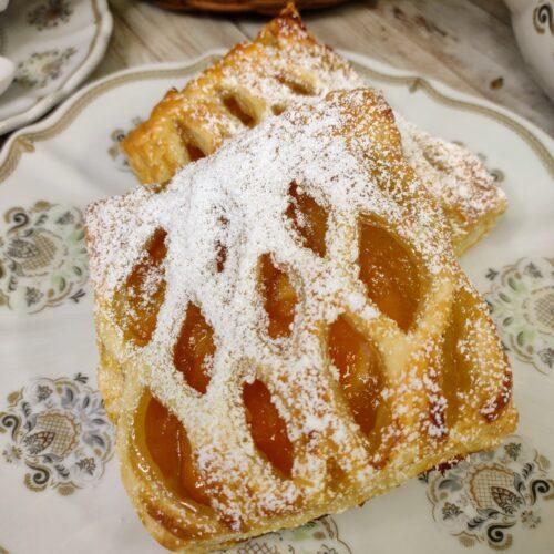 Peaches and Cream Lattice Puff Pastry