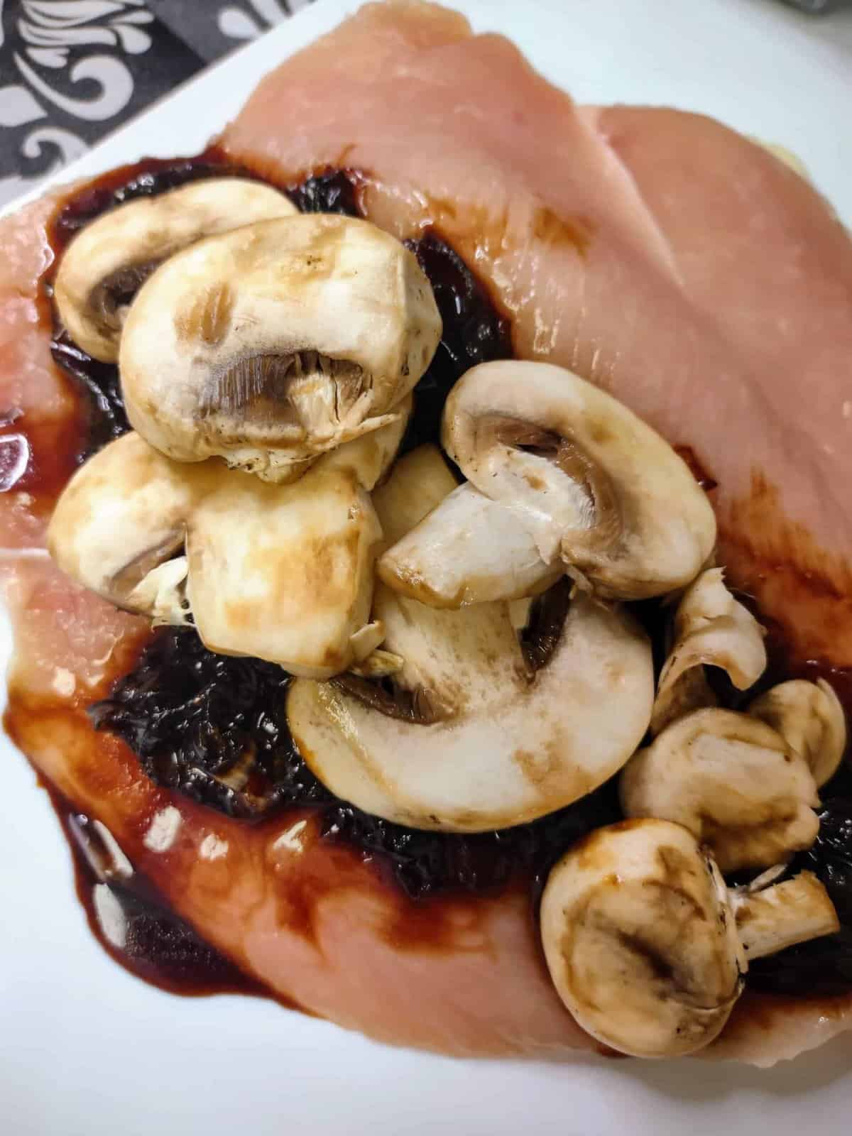Stuffed Chicken with Onion Jam and Mushrooms