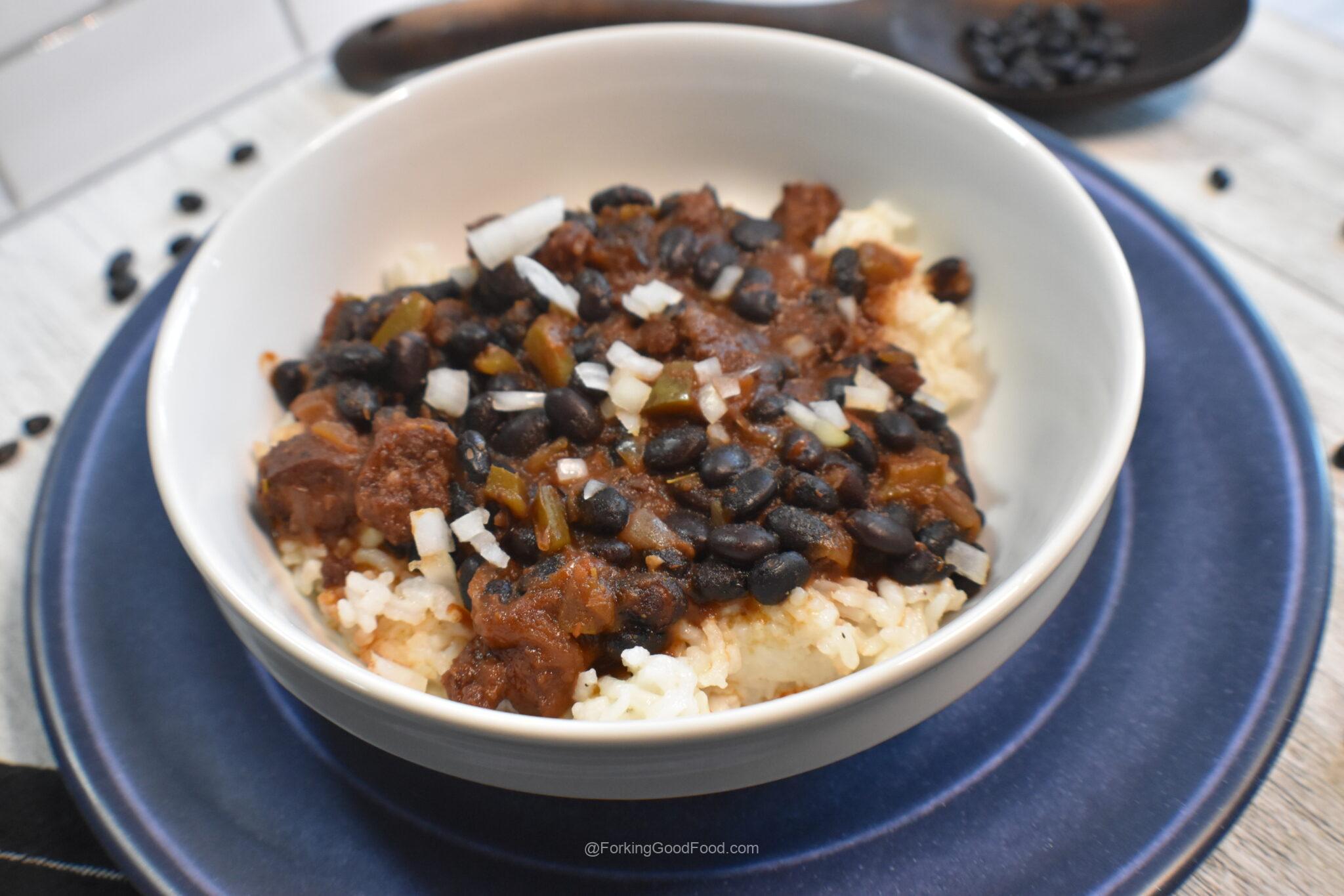 Black Beans & Rice w/ Andouille Sausage Forking Good Food