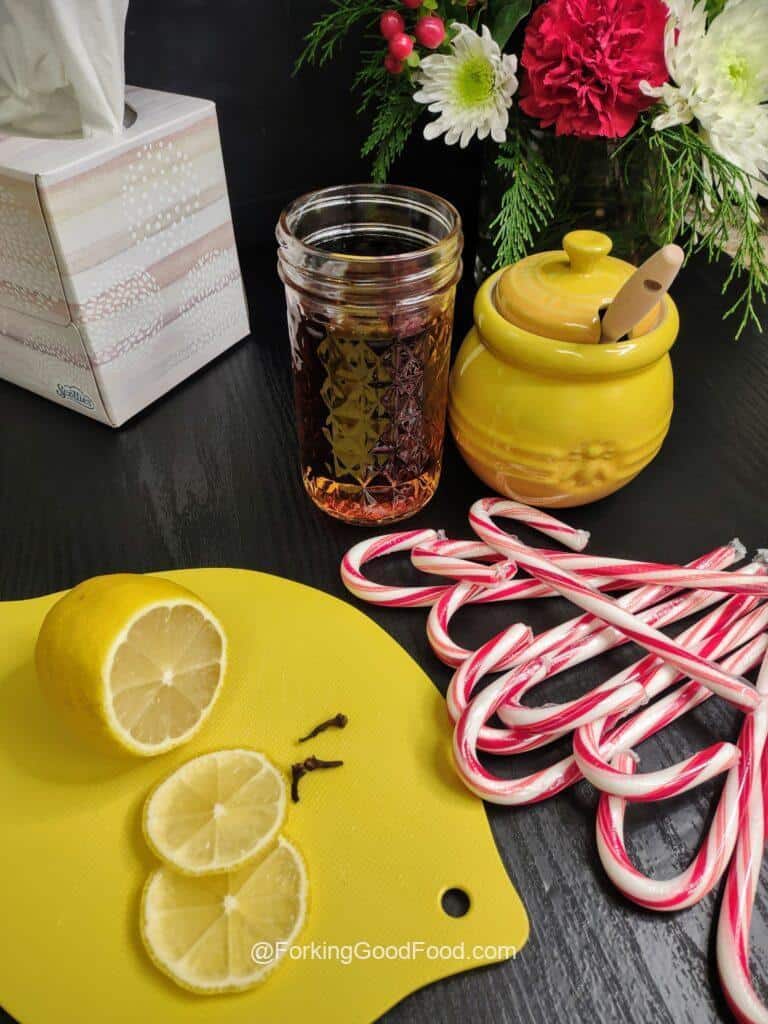 Homemade Cough Syrup with Whiskey and Peppermint