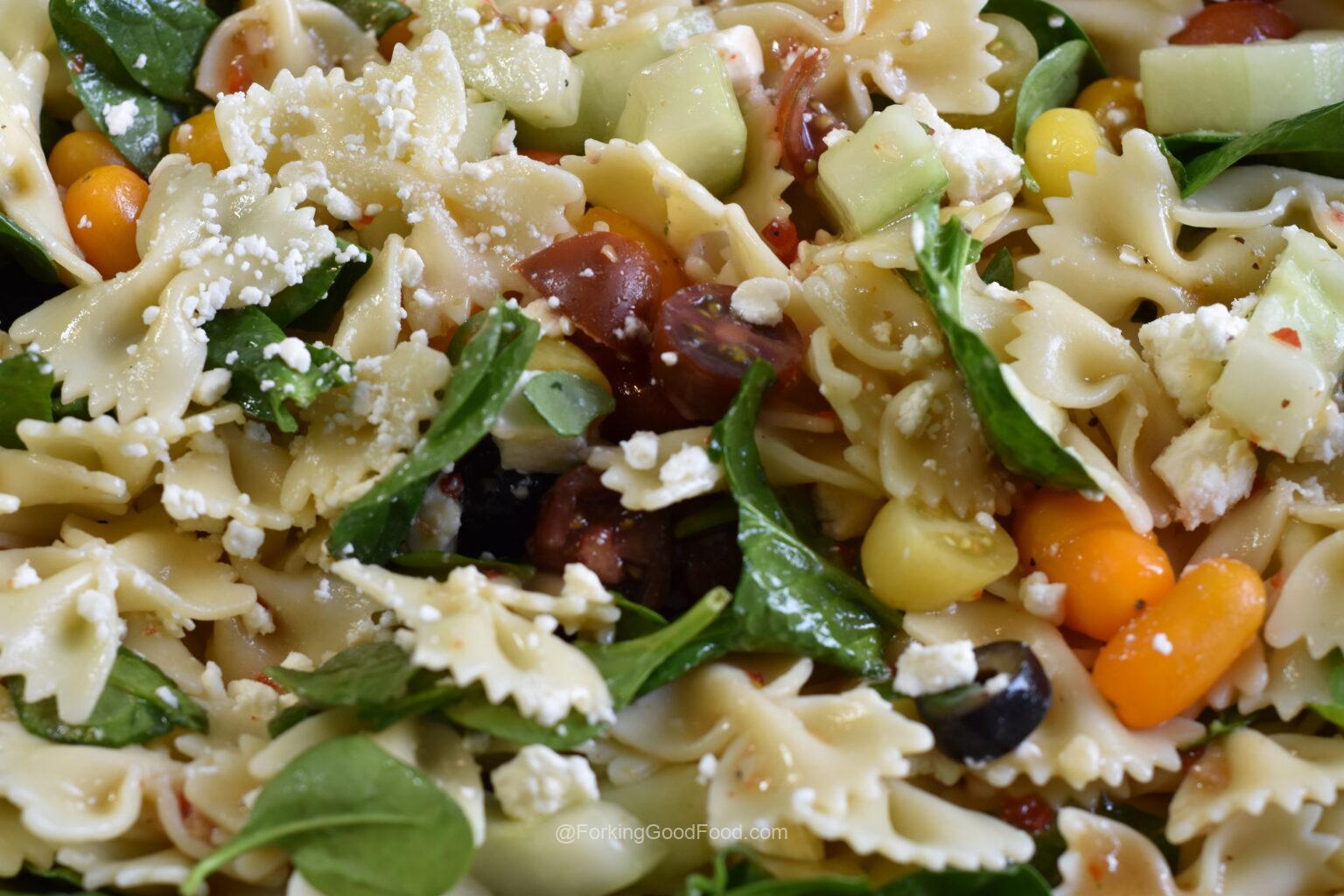 Mediterranean Inspired Greek Pasta Salad Forking Good Food