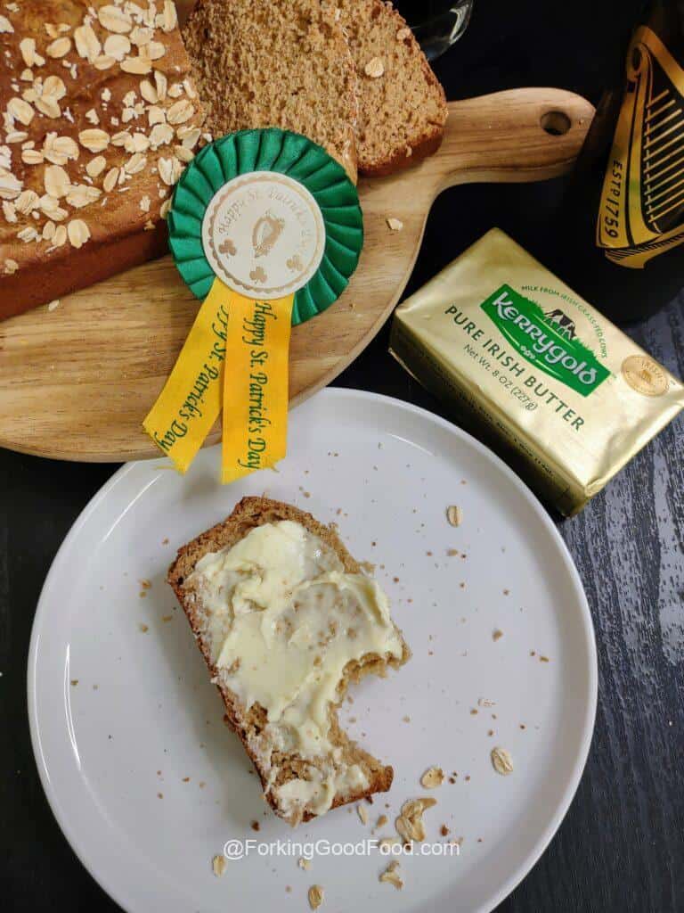 irish brown bread plated