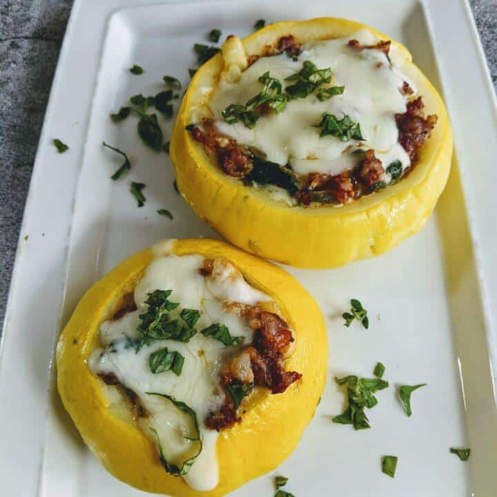 Sausage Stuffed Patty Pan Squash Forking Good Food