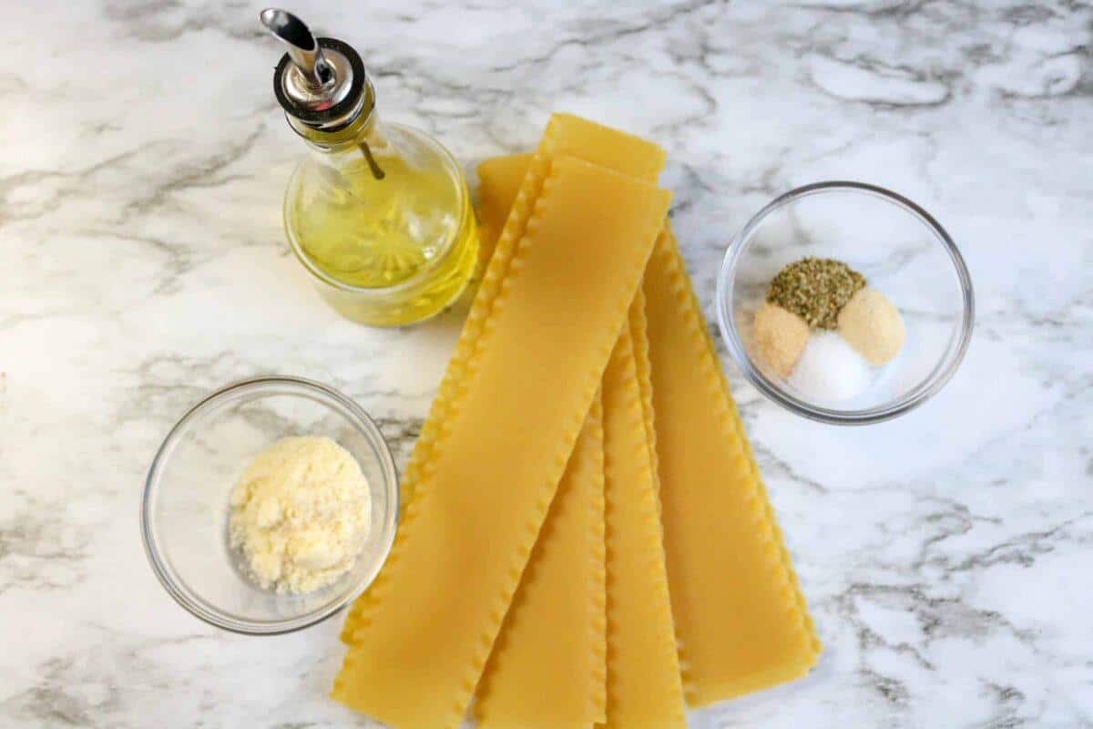 air fryer pasta chips prep