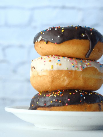 cake mix donuts with chocolate dip