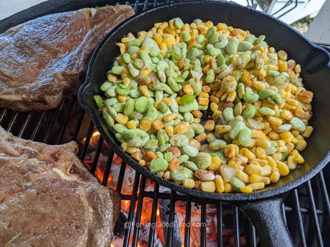 cast iron succotash cook