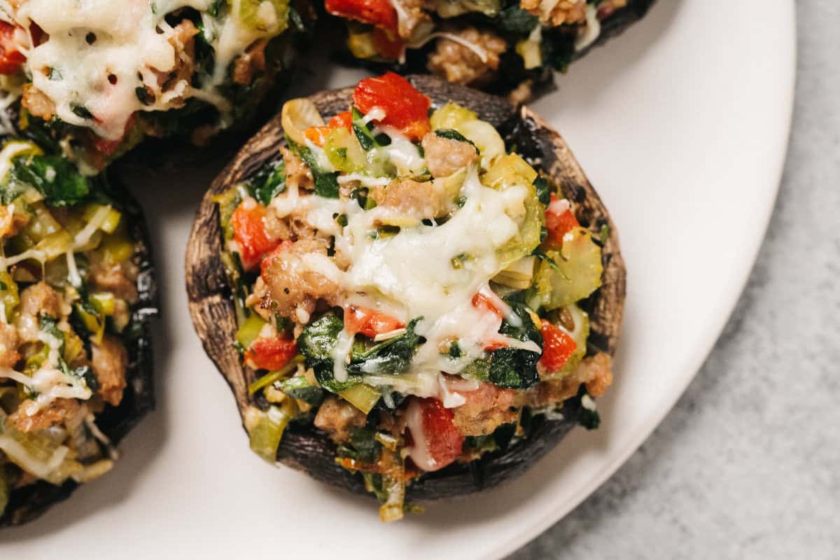 air fryer portabello mushrooms with cheese
