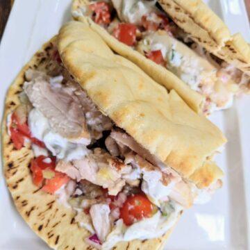 easy air fryer chicken gyros completed tall