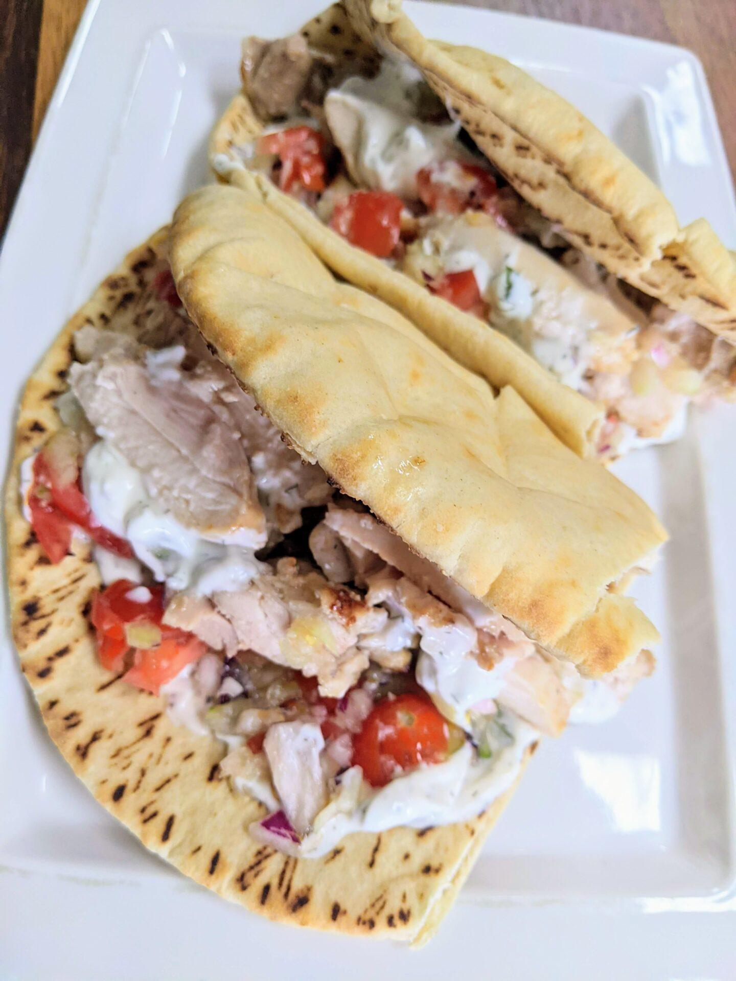 easy air fryer chicken gyros completed tall