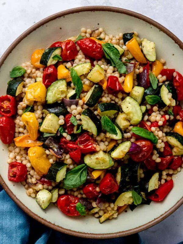 pearl couscous with roasted vegetables