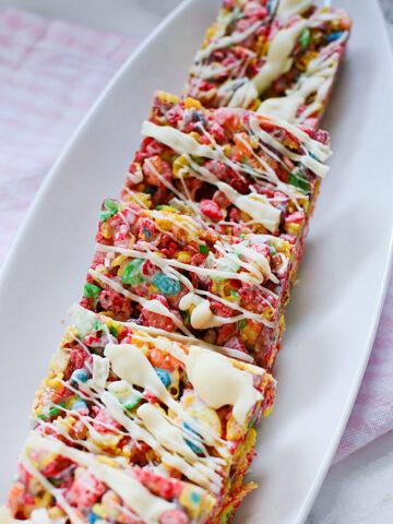 Fruity Pebbles Cereal Bars, Fruity Pebbles Treats,  fruity pebbles treats with marshmallows, 