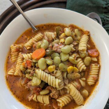 smoked turkey soup instant pot bowl