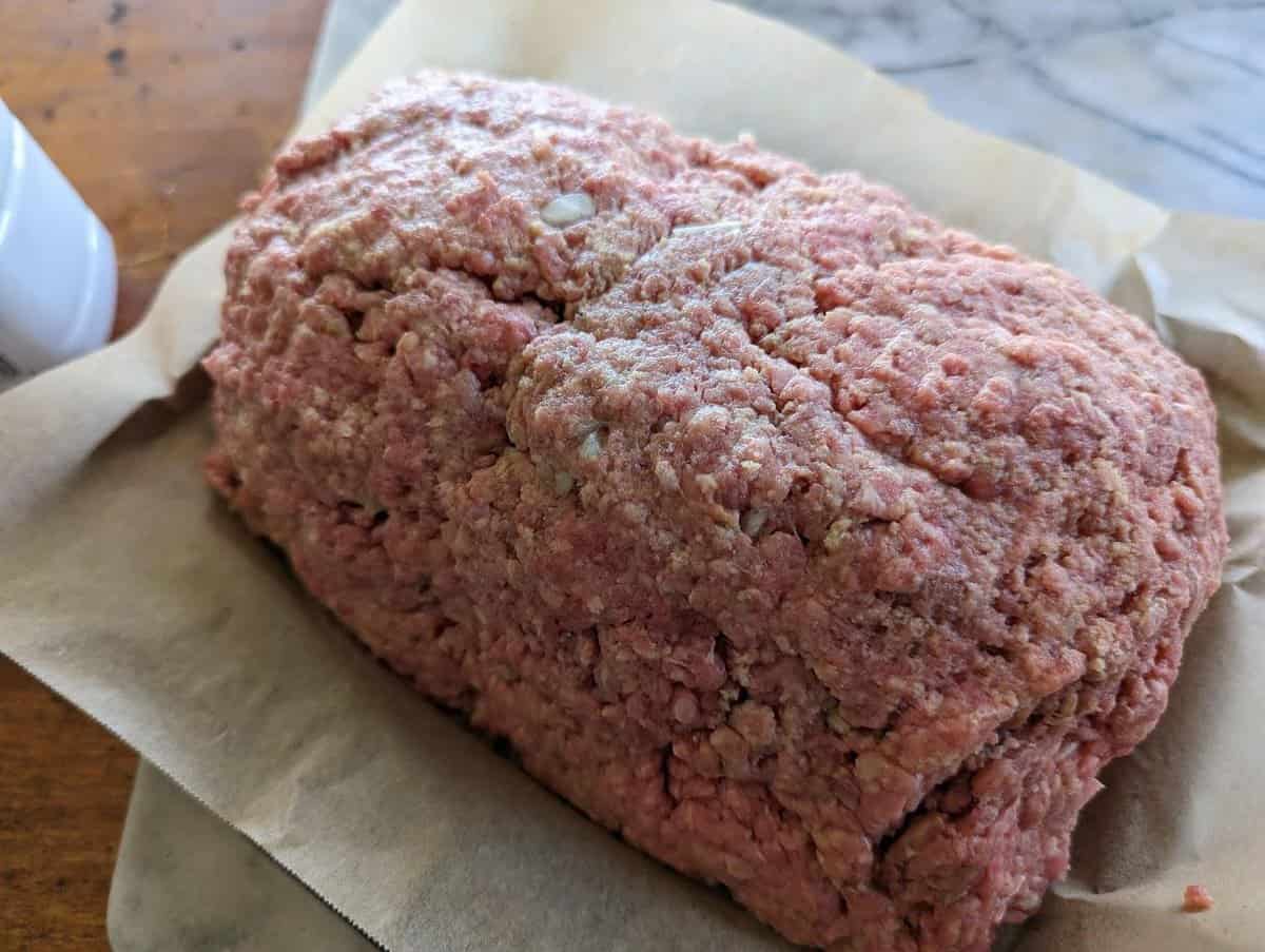 raw meatloaf mold