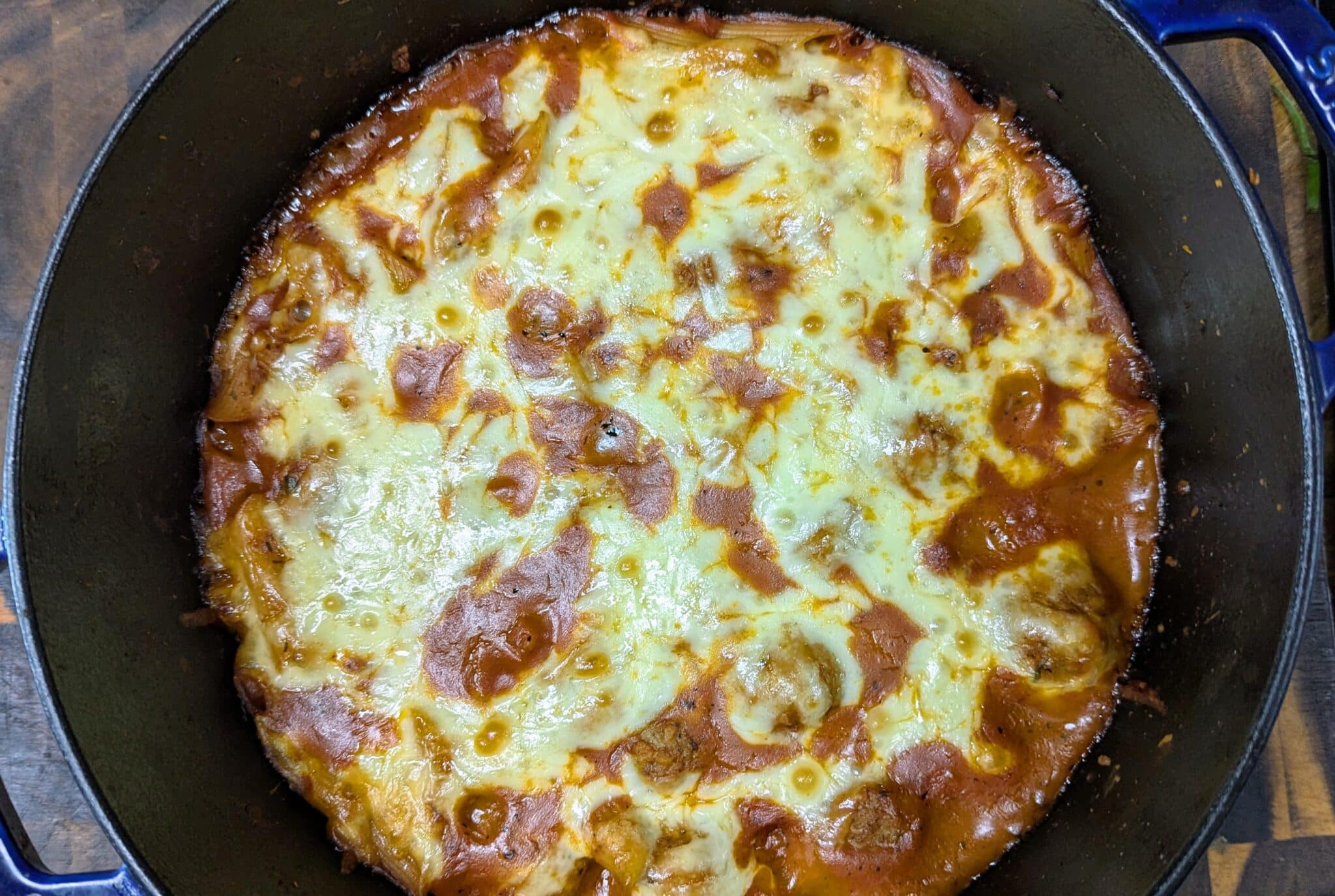 one pot alfredo baked ziti with meatballs
