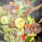 smoked italian sausage and garden vegetable skillet